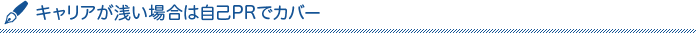 キャリアが浅い場合は自己PRでカバー